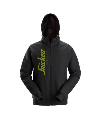 Logo hoodie with full-length zip