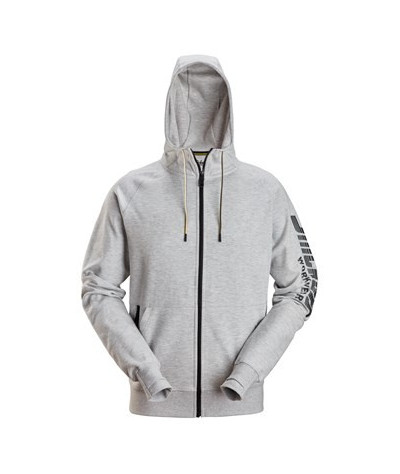Logo hoodie with full-length zipper