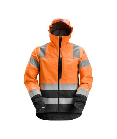 Waterproof shell jacket, high visibility garment class 3