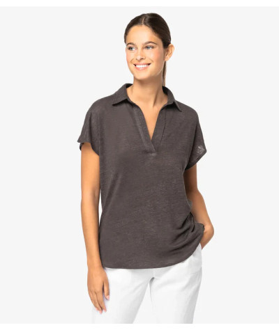 Ladies’ linen polo shirt