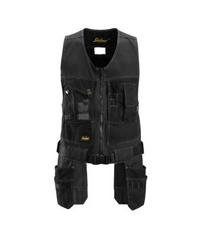 Verktygsväst i canvas med stretch och hölsterfickor