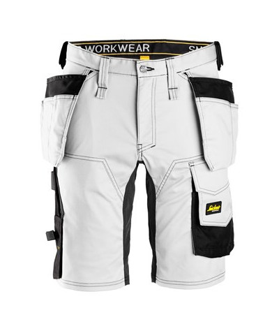 Stretch work shorts with holster pockets