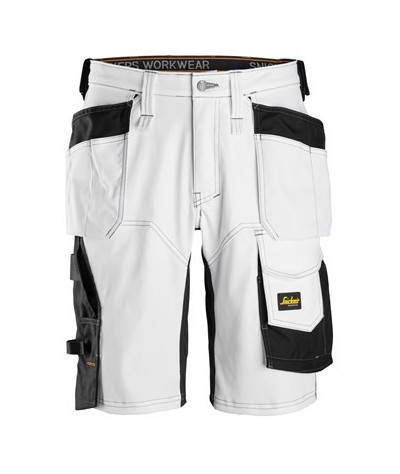 Stretch work shorts with holster pockets