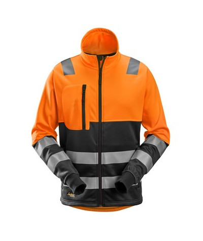 High-visibility jacket with full-length zipper, visibility class 2