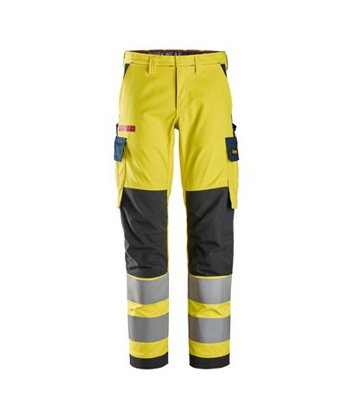 Work trousers with stretch, high visibility class 2