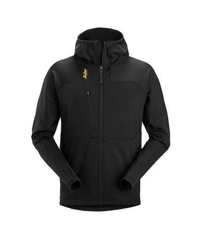 Warm fleece hoodie with a close-fitting fit and full-length zipper