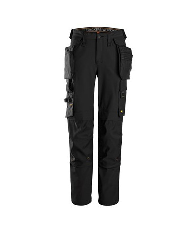 Stretch work trousers with removable holster pockets, women's